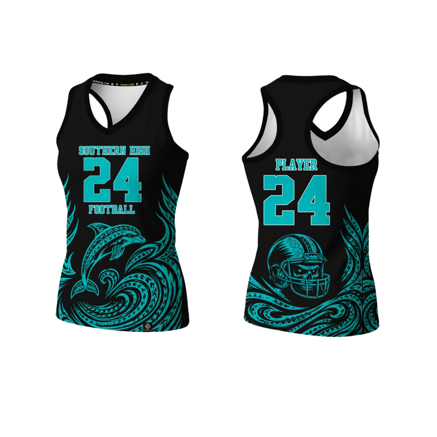 SOUTHERN HIGH FOOTBALL Sublimated Women's Racerback (Black)