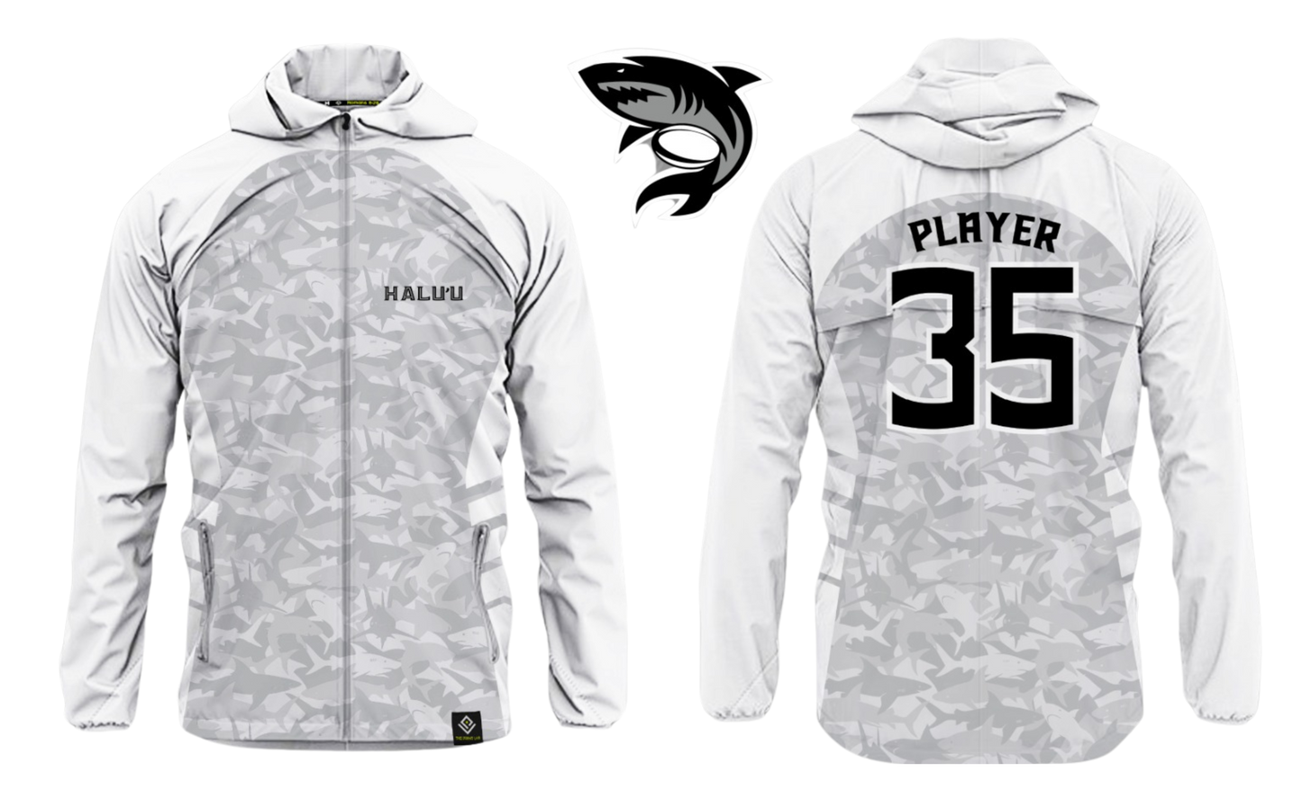 HALU'LU - SSHS RUGBY Sublimated Lightweight Windbreaker Jacket (White)