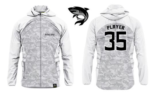 HALU'LU - SSHS RUGBY Sublimated Lightweight Windbreaker Jacket (White)