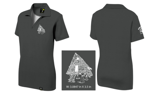 ANDERSEN FAMILY HOUSING Sublimated Women's V-neck Polo (Gray)