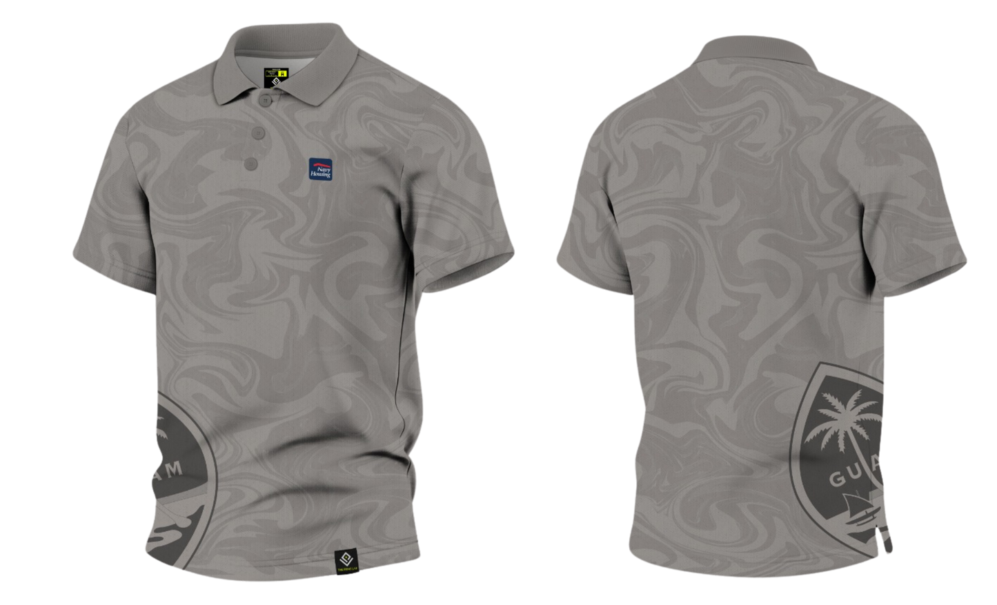 NAVAL BASE HOUSING GUAM Sublimated Men's Polo (Light Gray)