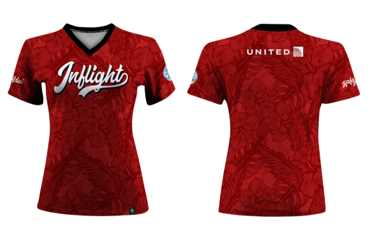 UNITED INFLIGHT Sublimated Women's V-neck Short sleeve