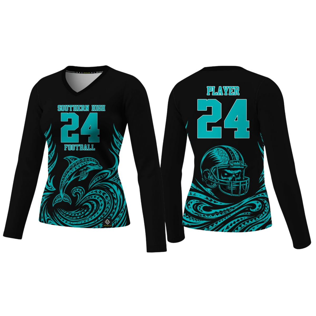 SOUTHERN HIGH FOOTBALL Sublimated Women's Long Sleeve (Black)