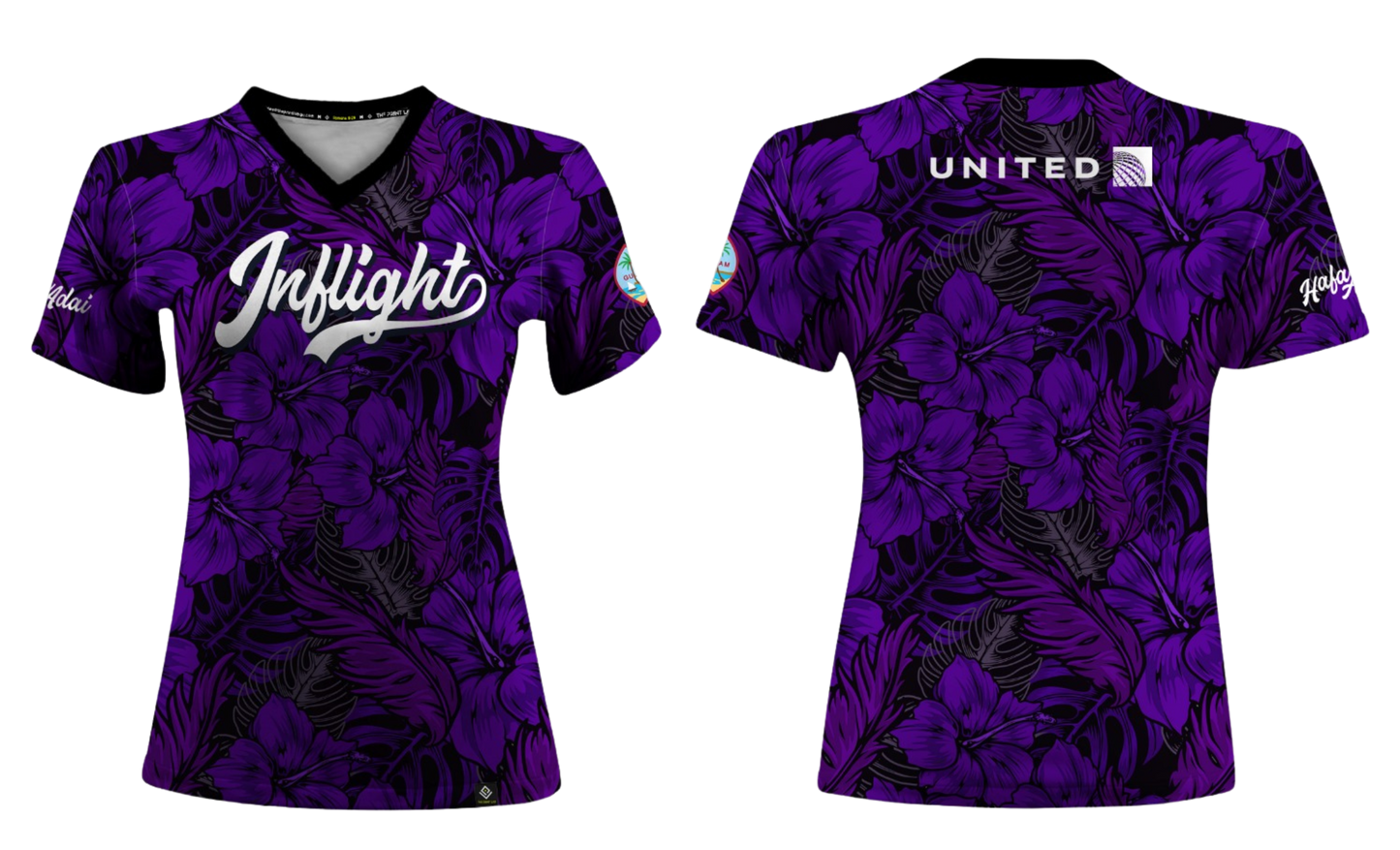 UNITED INFLIGHT Sublimated Women's V-neck Short sleeve