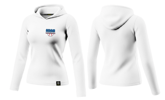 GUAM LITTLE LEAGUE Sublimated Women's Long Sleeve with Hood (Crest Logo - White)