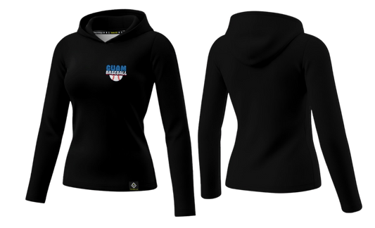 GUAM LITTLE LEAGUE Sublimated Women's Long Sleeve with Hood (Crest Logo - Black)