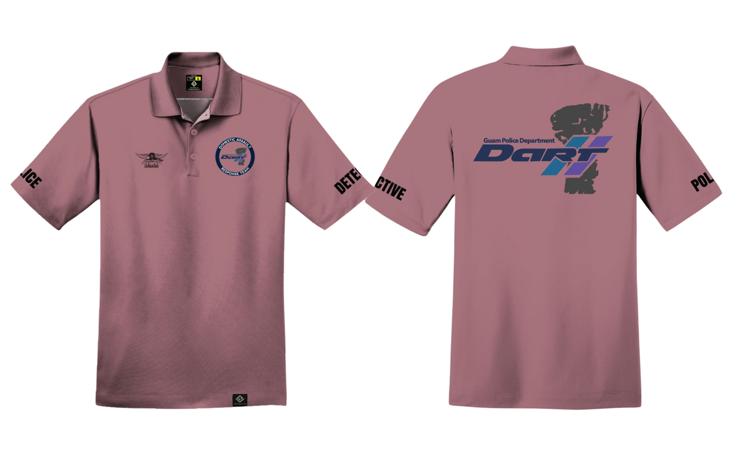 DOMESTIC ASSAULT Sublimated Men's Polo Shirt (Dusty Rose)