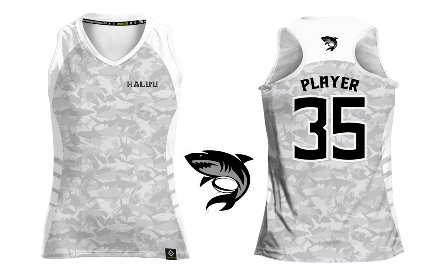 HALU'LU - SSHS RUGBY Sublimated Women's Racer Back (White)