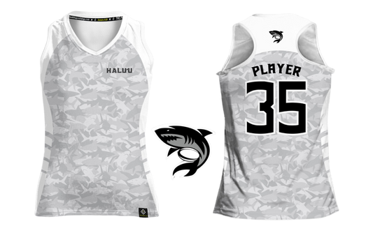 HALU'LU - SSHS RUGBY Sublimated Women's Racer Back (White)