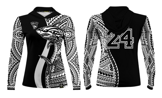 SSHS RUGBY Sublimated Women's Long Sleeve with Hood (Black)