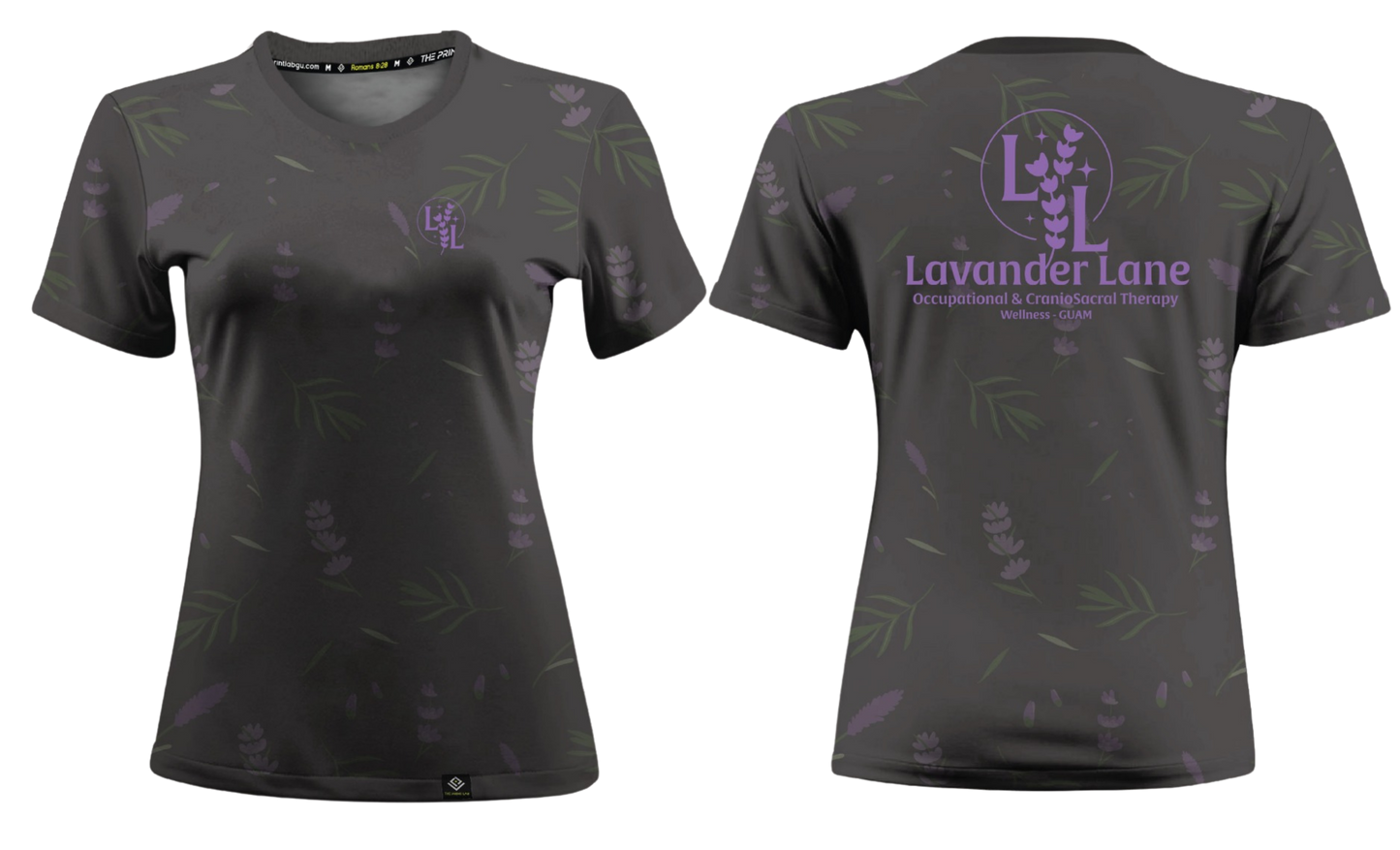 LAVENDER LANE - Women's Sublimated Round Neck Short Sleeve (Gray)
