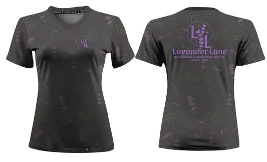 LAVENDER LANE - Women's Sublimated Round Neck Short Sleeve (Gray)
