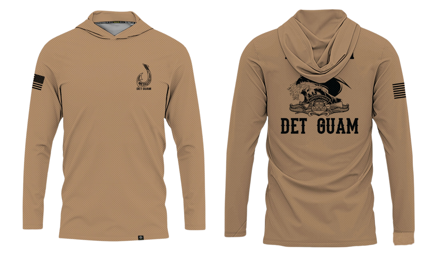 MESG - 1 DET GUAM Sublimated Men's Long Sleeve with Hood (Hook Logo)