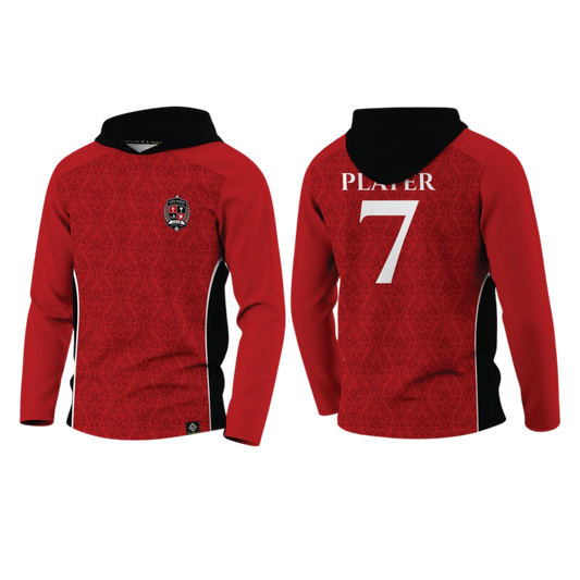 SANTA BARBARA Sublimated Men's Long Sleeve with Hood (Red)