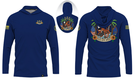 USN PDG CPO MESS Sublimated Men's Long Sleeve with Hood (Blue)