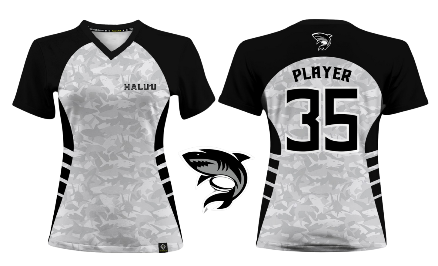 HALU'LU - SSHS RUGBY Sublimated Women's V-neck T-shirt (Black)
