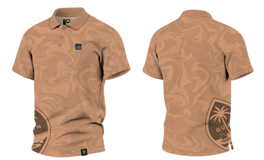 NAVAL BASE HOUSING GUAM Sublimated Men's Polo (Cinnamon Brown)
