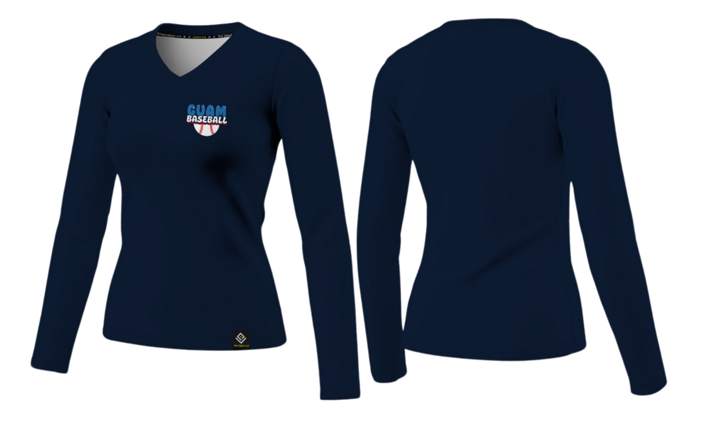 GUAM LITTLE LEAGUE Sublimated Women's Long Sleeve (Crest Logo - Blue)