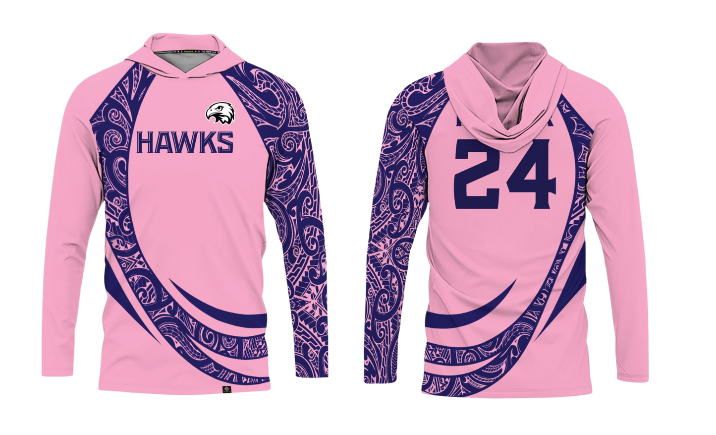 FBLG HAWKS RUGBY Sublimated Men's Long Sleeve with Hood