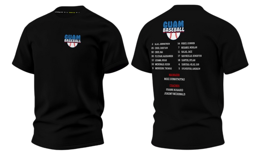 GUAM LITTLE LEAGUE 2026 Screen Print T-shirt (Black - With Names)
