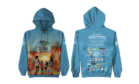 AUTISM COMMUNITY TOGETHER Sublimated Hybrid Pullover Hoodie