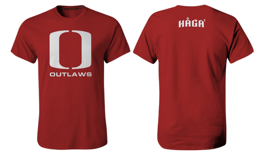 HAGA OUTLAWS Screen Print T-shirt (Outlaw White Design)