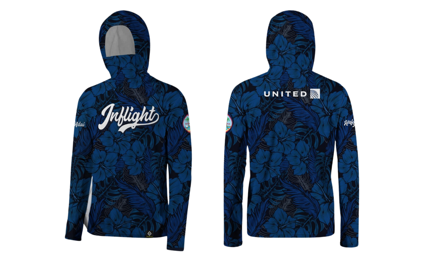 UNITED INFLIGHT Sublimated Men's Long Sleeve Hoodie with Mask