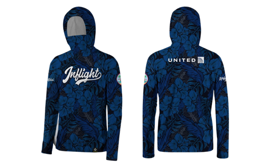 UNITED INFLIGHT Sublimated Men's Long Sleeve Hoodie with Mask