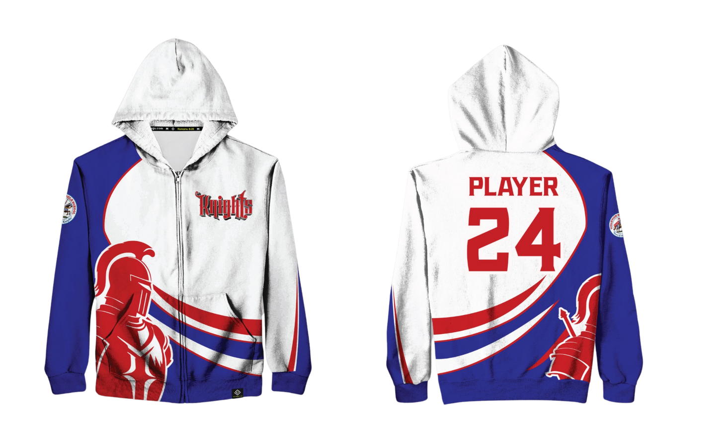 OCEANVIEW MIDDLE SCHOOL RUGBY Sublimated Zipper Hoodie Hybrid