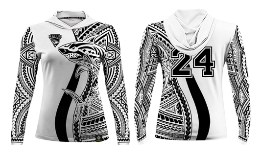 SSHS RUGBY Sublimated Women's Long Sleeve with Hood (White)