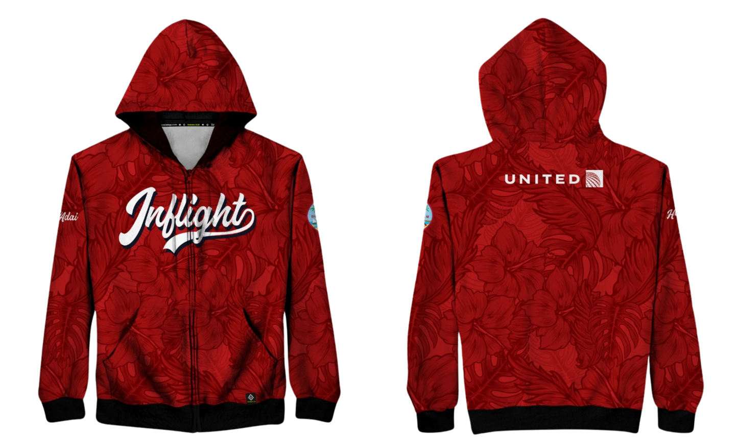 UNITED INFLIGHT Sublimated Men's Hybrid Zipper Hoodie Jacket