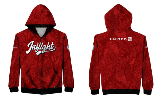 UNITED INFLIGHT Sublimated Men's Hybrid Zipper Hoodie Jacket