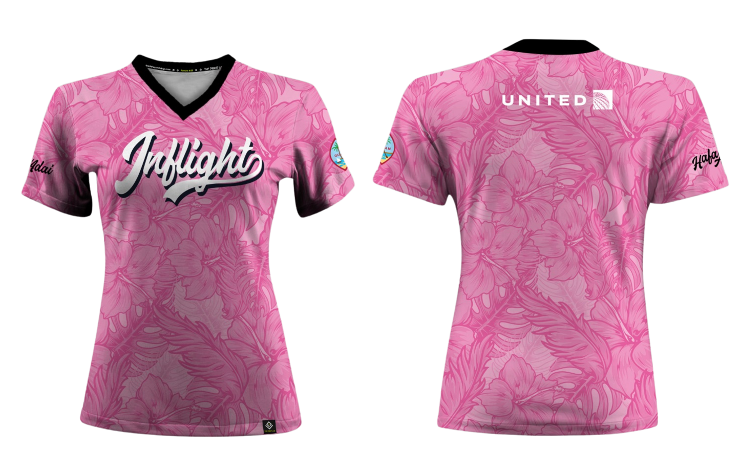 UNITED INFLIGHT Sublimated Women's V-neck Short sleeve