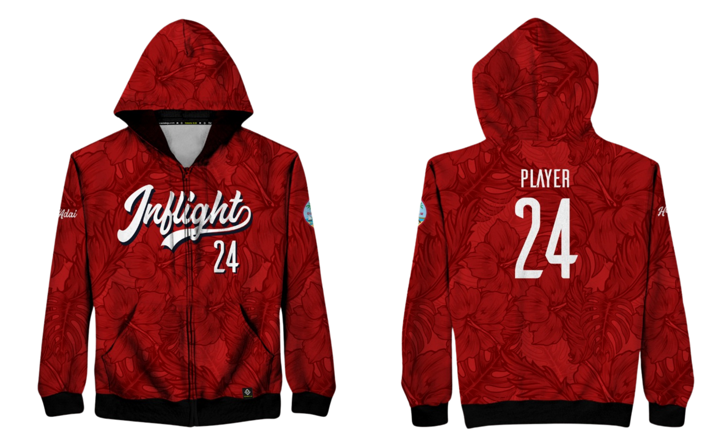 UNITED INFLIGHT Sublimated Men's Hybrid Zipper Hoodie Jacket