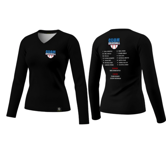 GUAM LITTLE LEAGUE Sublimated Women's Long Sleeve (Rosters - Black)
