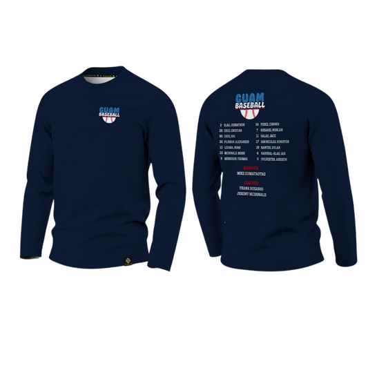 GUAM LITTLE LEAGUE Sublimated Men's Long Sleeve (Rosters - Navy Blue)