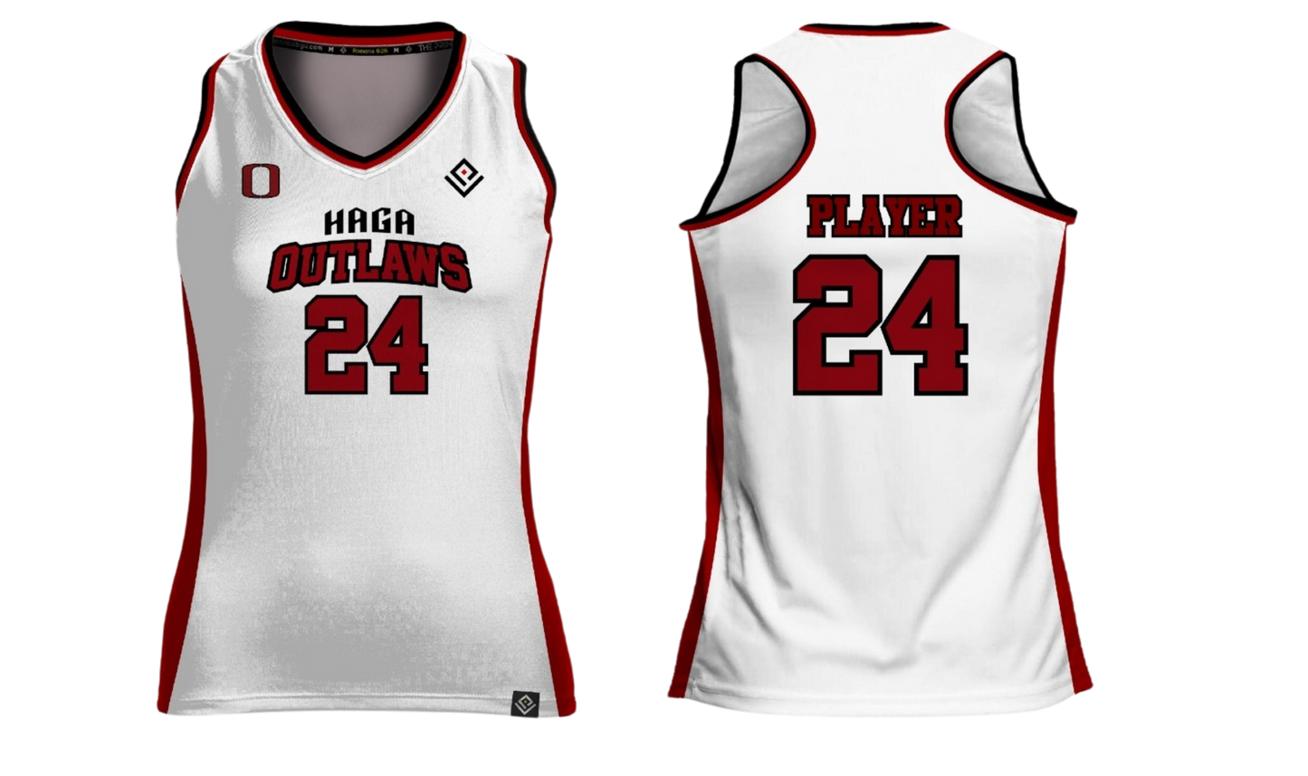 HAGA OUTLAWS Sublimated Women's Racer Back (White)