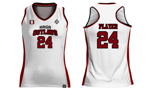 HAGA OUTLAWS Sublimated Women's Racer Back (White)