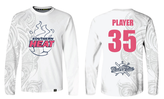 SOUTHERN HEAT SOCCER Sublimated Men's Long Sleeve (White - Pink)