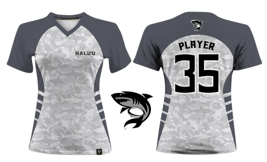 HALU'LU - SSHS RUGBY Sublimated Women's V-neck T-shirt (Gray)