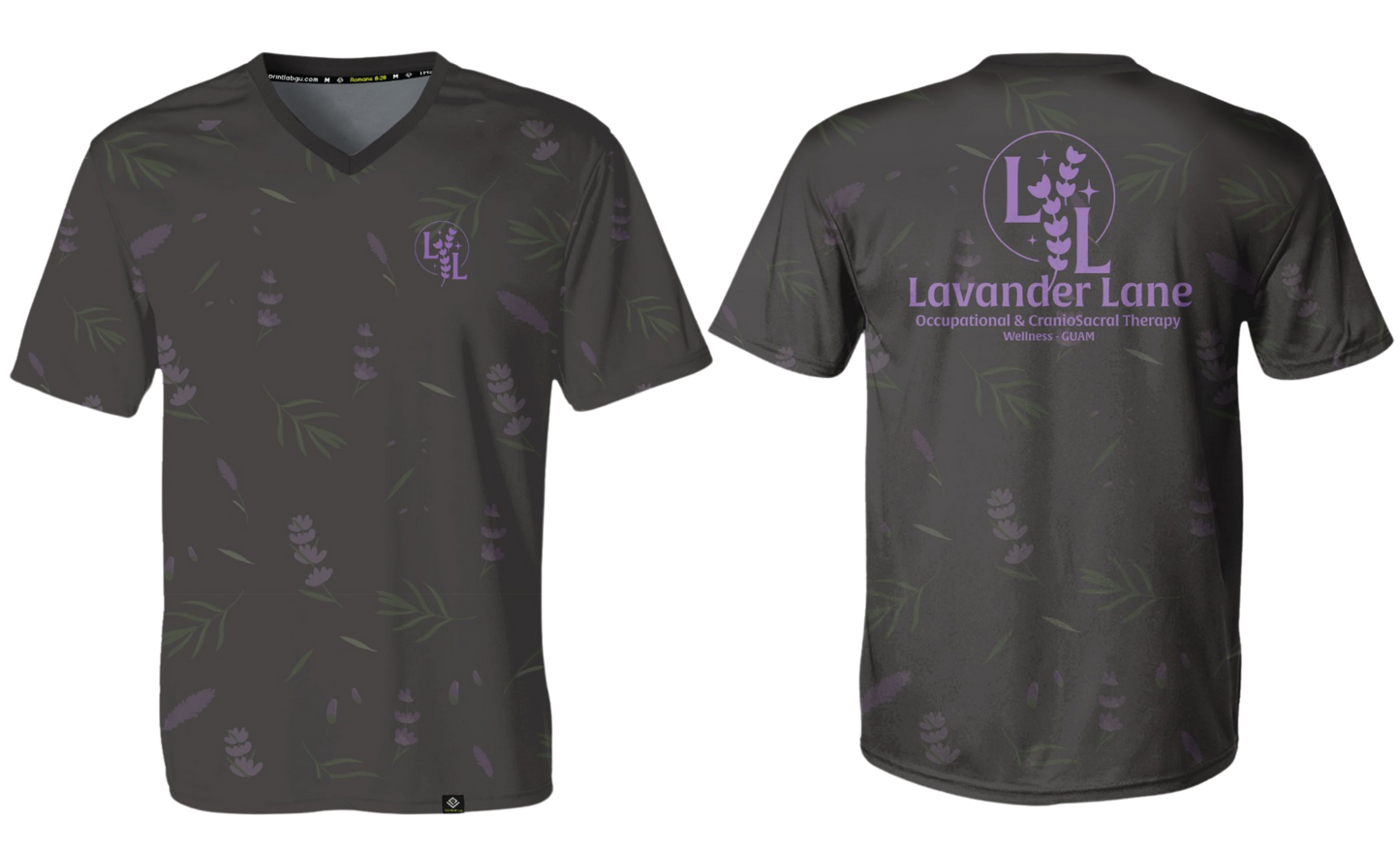 LAVENDER LANE - Men's Sublimated V-Neck Short Sleeve (Gray)