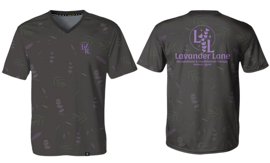 LAVENDER LANE - Men's Sublimated V-Neck Short Sleeve (Gray)