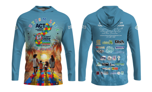 AUTISM COMMUNITY TOGETHER Sublimated Men's Long Sleeve with Hood