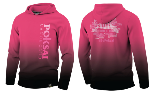 POKSAI CANOE Sublimated Men's Long Sleeve with Hood (Pink)