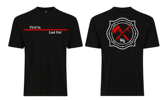 FIREFIGHTER STREETWEAR Screen Print T-shirt (First In - Last Out)