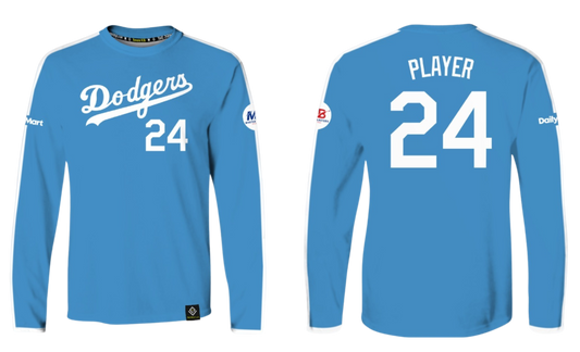 GUAM DODGERS Sublimated Men's Long Sleeve (Light Blue)