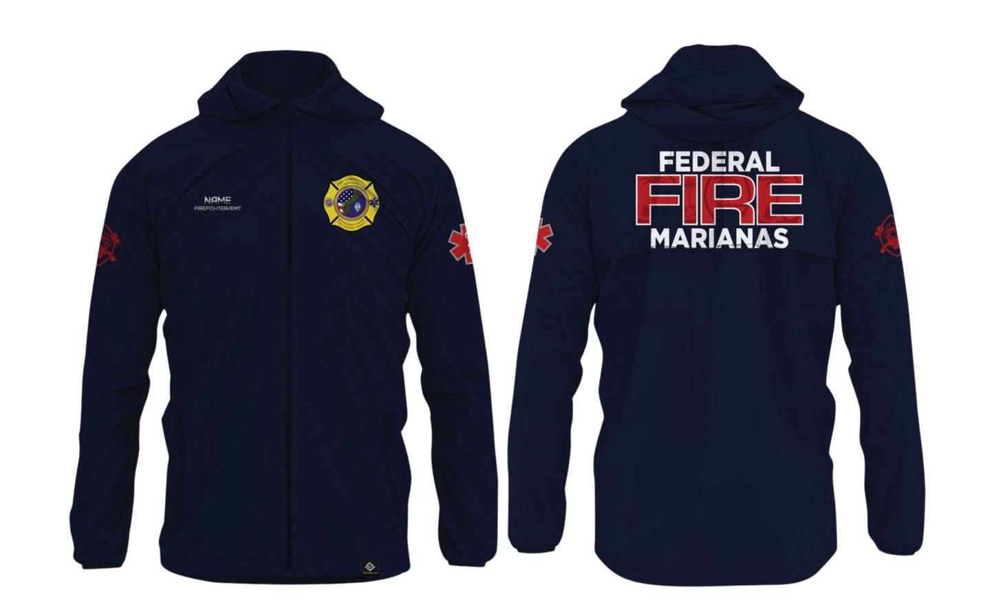 FEDERAL FIRE MARIANAS Sublimated Lightweight Windbreaker Jacket (FIREFIGHTER/EMT)