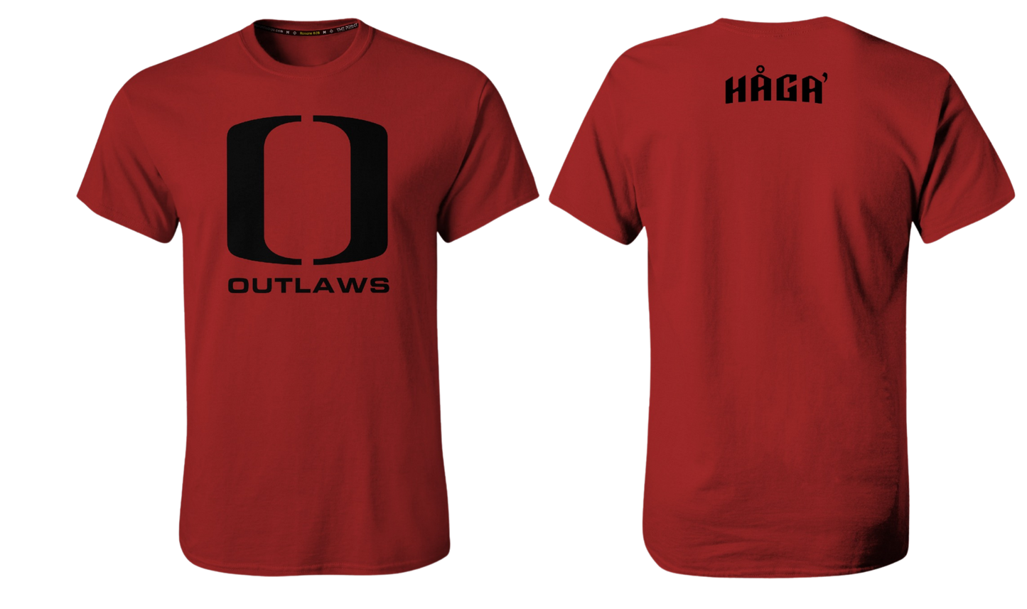 HAGA OUTLAWS Screen Print T-shirt (Outlaw Black Design)