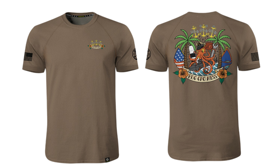 USN PDG CPO MESS Sublimated Men's Raglan T-shirt (Coyote Brown)