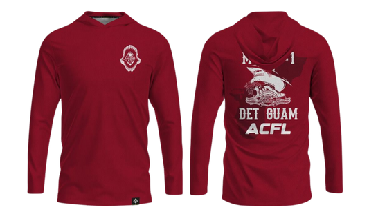 MESG -1 COMMAND FITNESS LEADER Sublimated Men's Long Sleeve with Hood (Red)